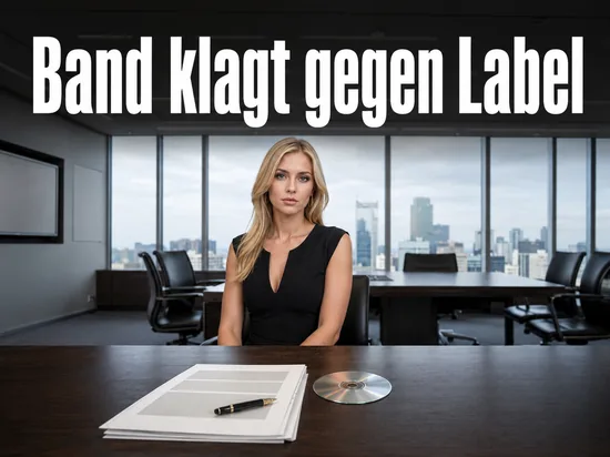 Konferenzraum mit Vertragsunterlagen, Fueller und einer CD auf dem Tisch