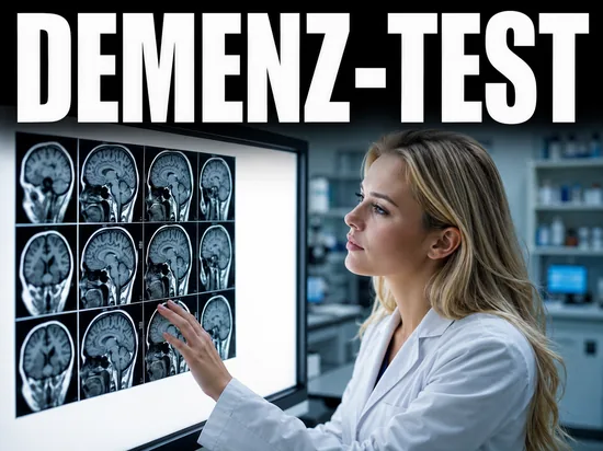 Blonde Aerztin betrachtet Gehirn-Scans im Labor, Symbolbild neues Verfahren zur Demenz-Unterscheidung