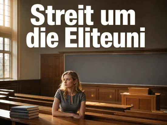 Studentin in einem historischen Hörsaal mit Büchern