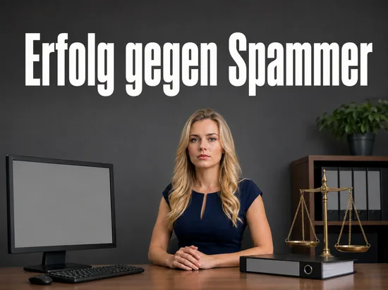 Arbeitsplatz mit Monitor, Aktenordner und Messingwaage