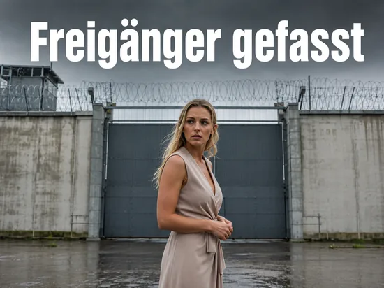 Frau vor dem Tor einer Justizvollzugsanstalt: Freigaenger nach Gestaendnis in eine geschlossene Anstalt verlegt