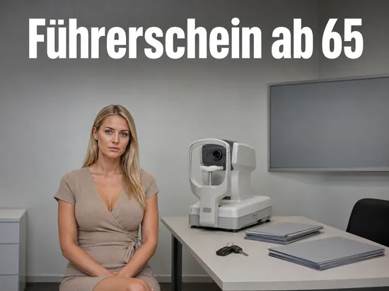 Sehtestgeraet und Autoschluessel bei einer Fahrtauglichkeitspruefung