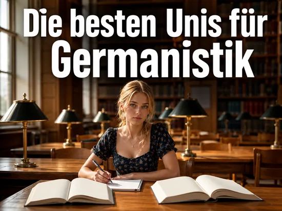 Studentin am Lesetisch einer Universitätsbibliothek