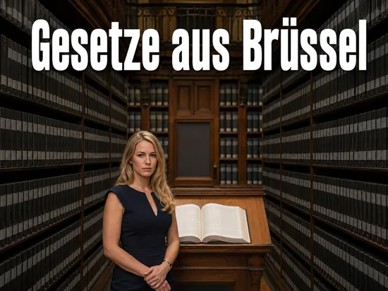 Frau steht in einer juristischen Bibliothek an einem Lesepult