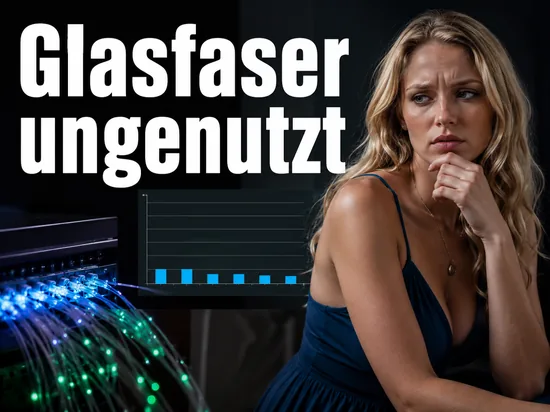 Frau vor Glasfaserkabeln und einem Diagramm mit niedriger Nutzung