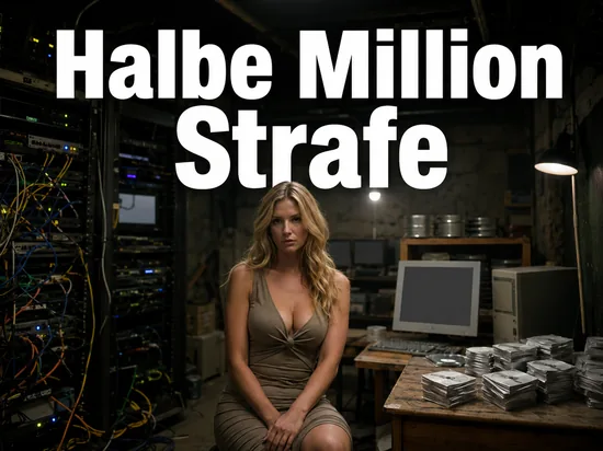 Kellerraum mit Server-Rack, Netzwerkkabeln und Stapeln unbeschrifteter Datentraeger