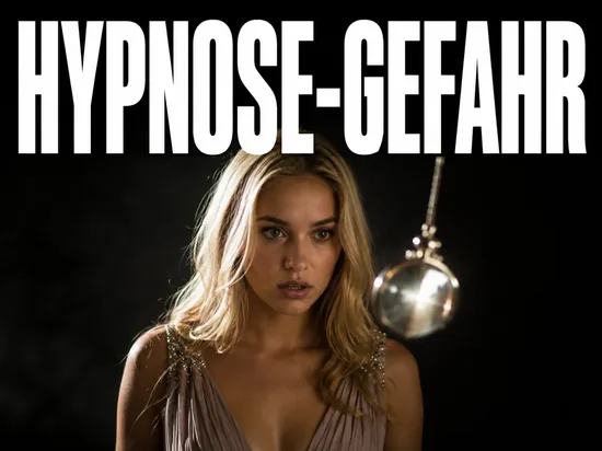 Blonde Frau blickt gebannt auf ein pendelndes Objekt, Symbolbild Warnung vor Hypnose-Shows