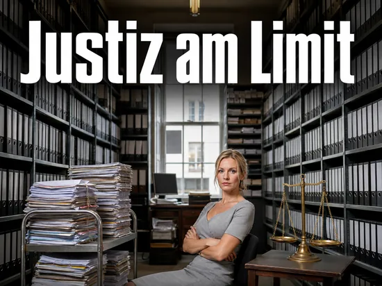 Aktenraum einer Staatsanwaltschaft mit Regalen voller Ordner und Papierstapeln