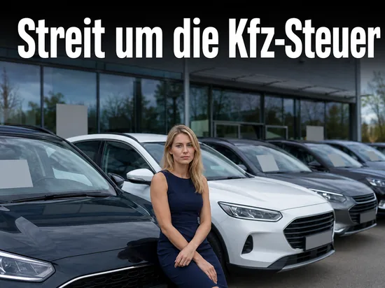 Reihe neuer Autos auf dem Hof eines Autohauses