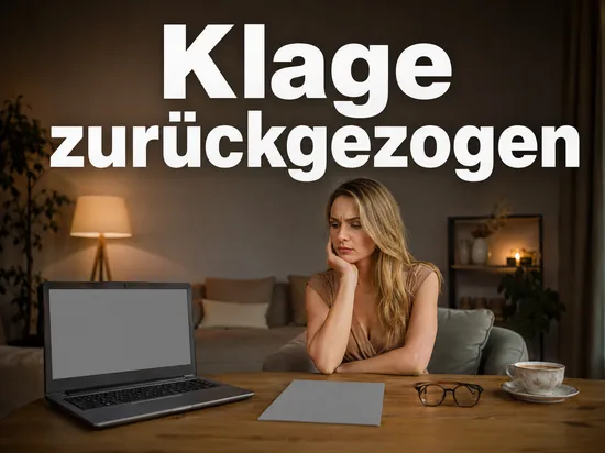 Wohnzimmertisch mit Laptop, Brief, Lesebrille und Teetasse