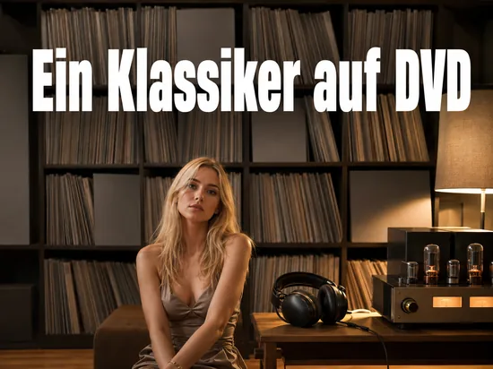 Regal voller Schallplatten mit Kopfhoerern und Roehrenverstaerker