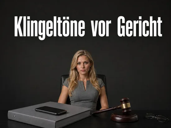Frau am Schreibtisch mit Smartphone, Aktenordner und Holzhammer