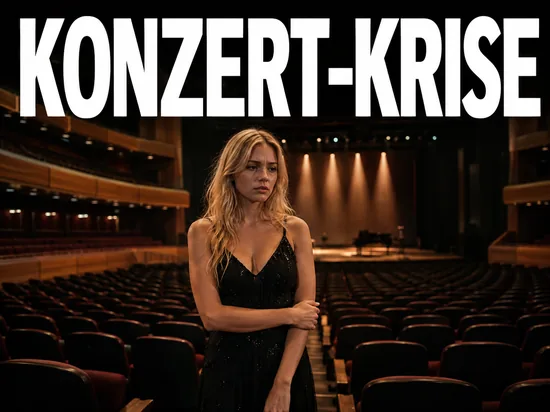 Blonde Frau in halb leerer Konzerthalle, Symbolbild Konzert-Krise in den USA