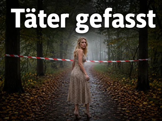 Frau auf einem abgesperrten Waldweg im Nebel: Taeter im Mordfall gefasst