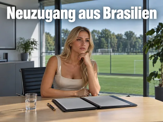 Schreibtisch mit Vertragsmappe vor dem Fenster zum Trainingsplatz