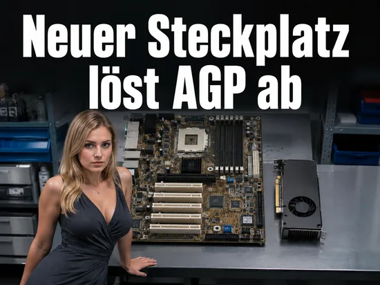 Frau an einer Werkbank mit Mainboard und Grafikkarte