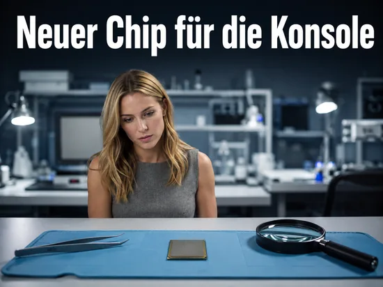 Frau im Labor mit einem Prozessorchip auf einer Antistatik-Matte