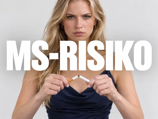 Ernste blonde Frau zerbricht eine Zigarette, Symbolbild erhoehtes MS-Risiko durch Rauchen