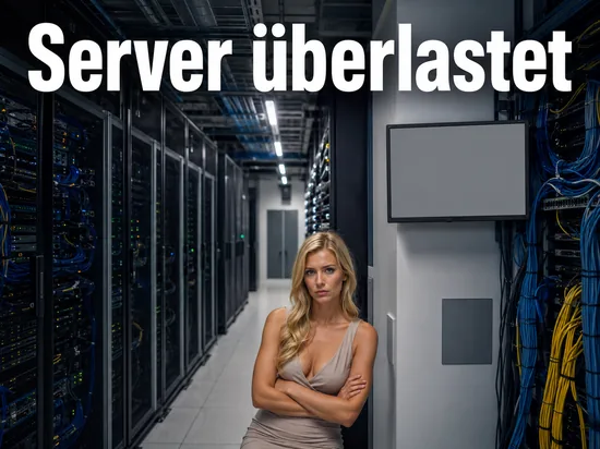 Serverraum mit Serverschraenken, Statusleuchten und Monitor