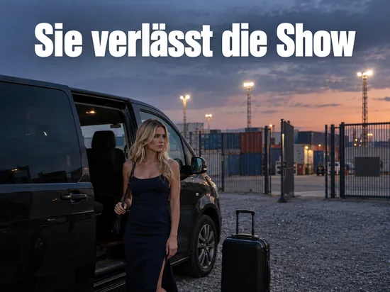 Frau steigt am Abend vor einer Containeranlage in einen Kleinbus