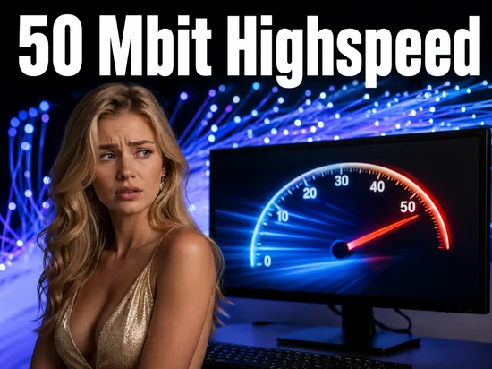 Frau vor einem Monitor mit einer Highspeed-Tachoanzeige