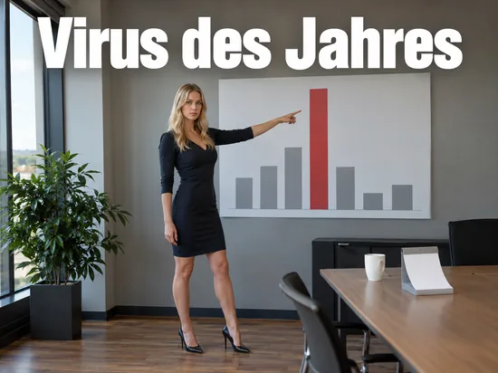 Frau zeigt in einem Besprechungsraum auf den höchsten, roten Balken eines Diagramms